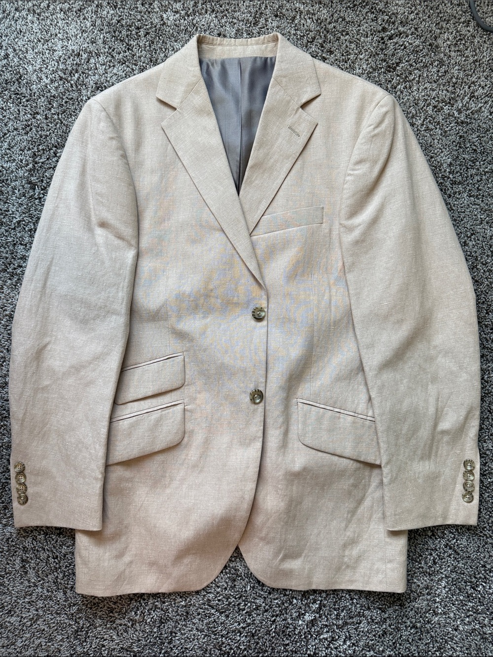 Billy London Men's Beige Linen-Blend Blazer Sport Coat